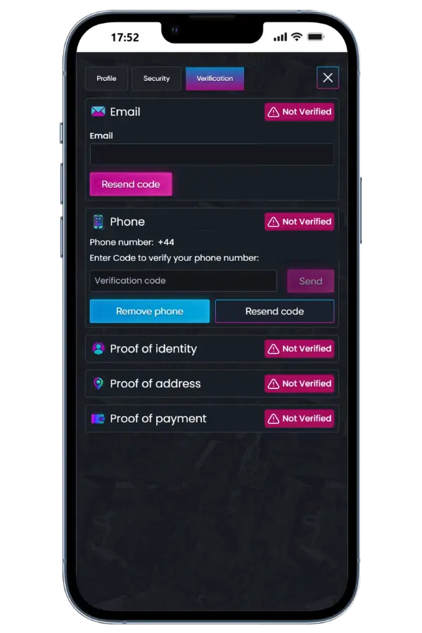 Complete KYC Verification Britsino UK