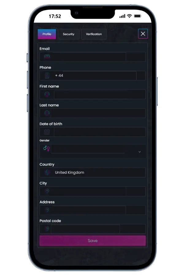 Britsino Casino login Personal Details UK