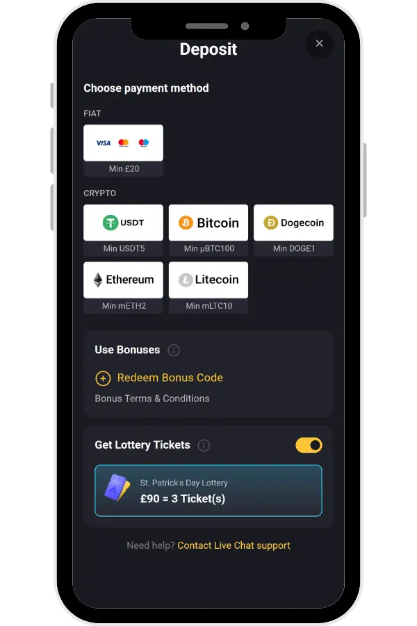 AmonBet Choose your preferred currency and fund your account to start playing.