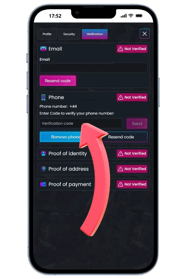 Verify Phone Number Britsino UK