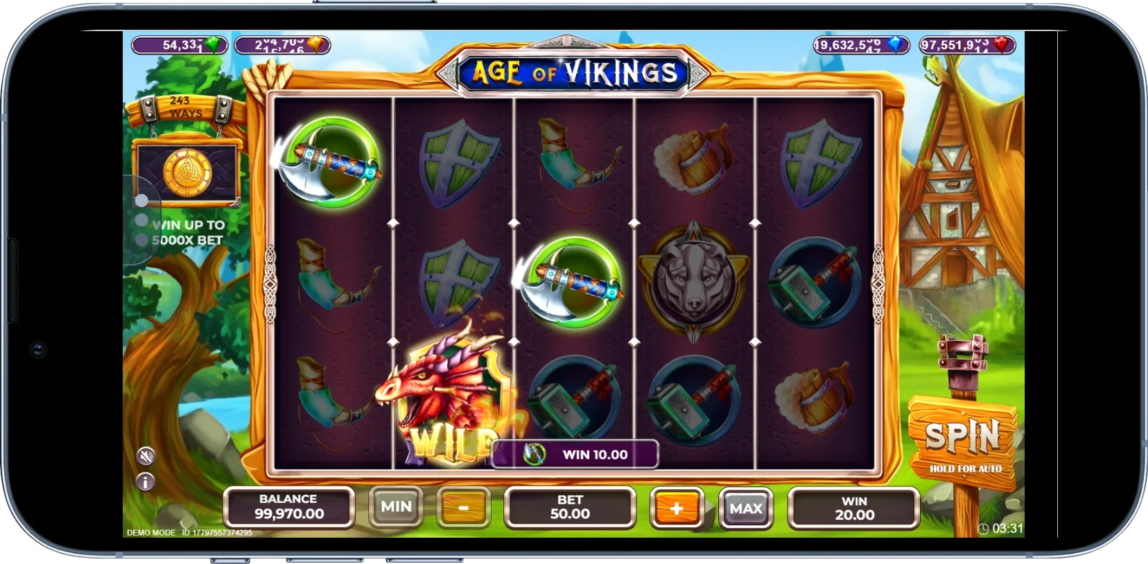 Start Spinning Age of Vikings Reels
